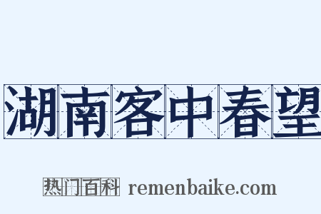 湖南客中春望是什么意思的图片